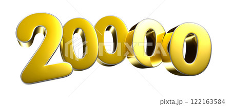 Golden number 20000 3D illustration 122163584