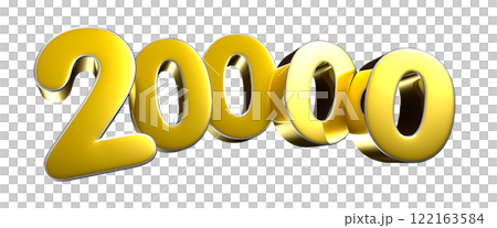 Golden number 20000 3D illustration 122163584