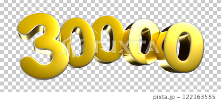 Golden number 30000 3D illustration Golden number 30000 3D illustration 122163585