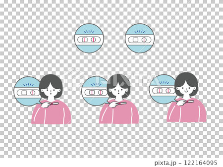 Woman checking pregnancy test medicine Woman checking pregnancy test medicine 122164095