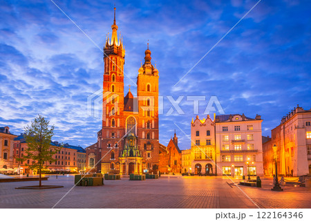Krakow, Poland - Medieval Ryenek Square and Saint Mary Church 122164346