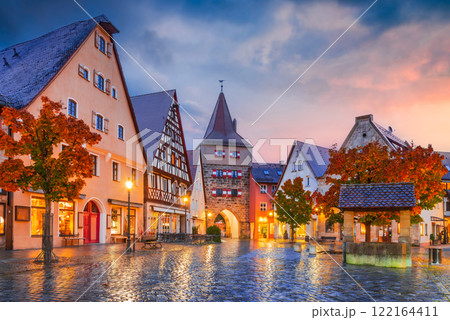 Lauf an der Pegnitz, Bavaria. View of the old town with St. John's Church in front the river Pegnitz - Middle Franconia, Germany. Lauf an der Pegnitz, Bavaria. View of the old town with St. John's Church in front the river Pegnitz - Middle Franconia, Germany. 122164411