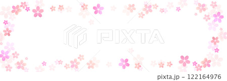 春の水彩の桜　横長フレーム　6 122164976