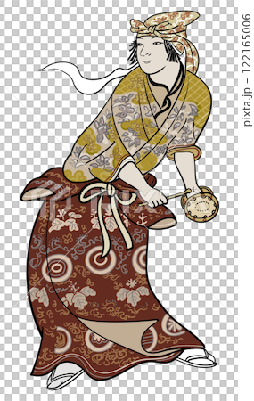 花下遊楽図-鼓 122165006