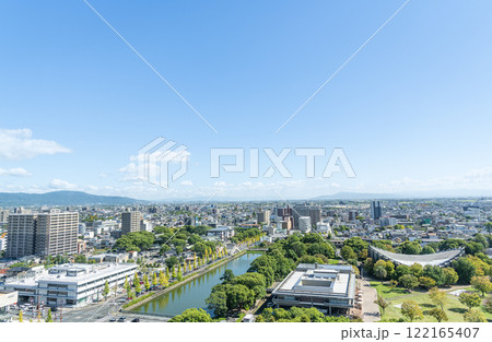 佐賀県佐賀市　佐賀県庁展望台から見る佐賀市の街並み（東方面） 122165407