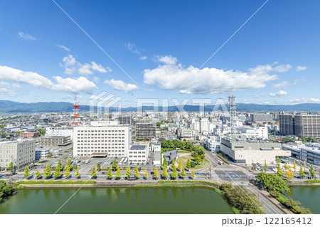 佐賀県佐賀市　佐賀県庁展望台から見る佐賀市の街並み（北方面） 122165412