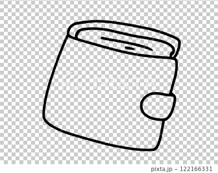 A simple folding wallet - Line drawing A simple folding wallet - Line drawing 122166331