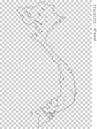 白地図　ベトナム 122167012