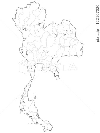 白地図　タイ 122167020