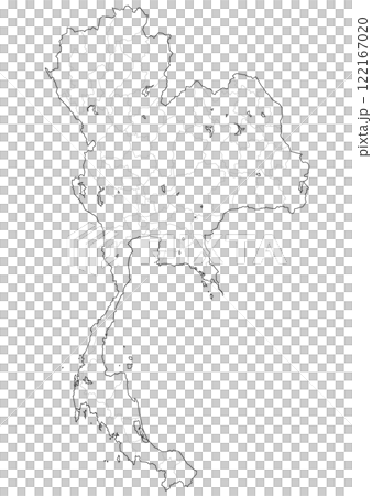 白地図　タイ 122167020