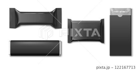 Chocolate bar mockup - black blank wrappers Chocolate bar mockup - black blank wrappers 122167713