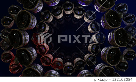 Military Helmet In The Dark, 3D illustration Background for documentary films and cinematic in war history scene. Also good background for scene and titles, logos. Military Helmet In The Dark, 3D illustration Background for documentary films and cinematic in war history scene. Also good background for scene and titles, logos. 122168084