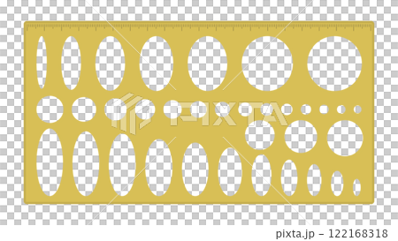 Illustration material of an oval ruler, one of the manga drawing materials 122168318