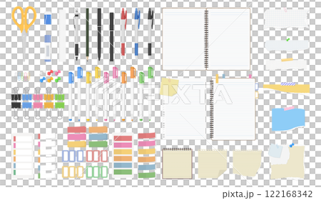 文具組、橫格筆記本、便條紙、筆、書寫用具 文具組、橫格筆記本、便條紙、筆、書寫用具 122168342