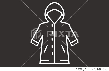 雨天や災害時の備えに適したレインコートのシンプルアイコン 雨天や災害時の備えに適したレインコートのシンプルアイコン 122168837