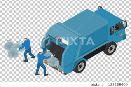Isometric illustration: Garbage collector 122169409