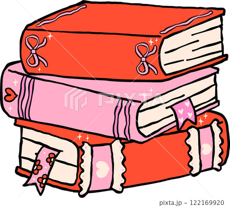 Retro Coquette Valentine Book Stack 122169920