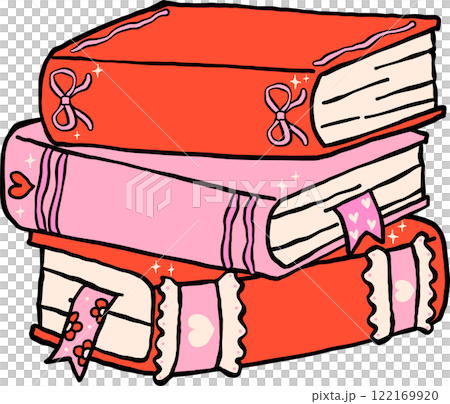 Retro Coquette Valentine Book Stack 122169920