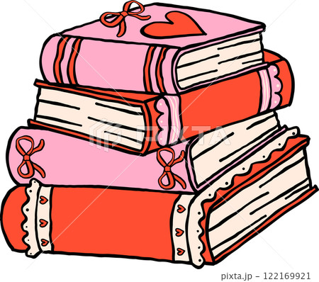 Retro Valentine Book Stack 122169921