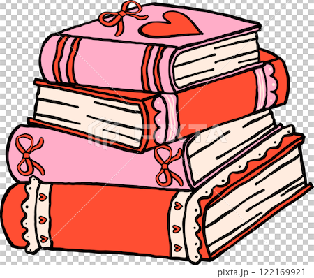 Retro Valentine Book Stack 122169921
