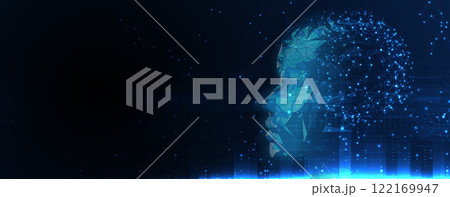 Human profile like an abstract artificial intelligence Human profile like an abstract artificial intelligence 122169947