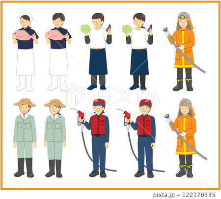 職業　複数人イラストセット 122170335