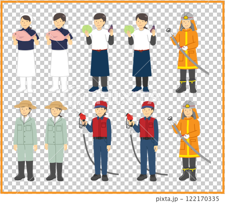 職業　複数人イラストセット 122170335