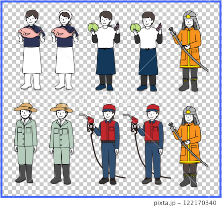 職業　複数人イラストセット 122170340