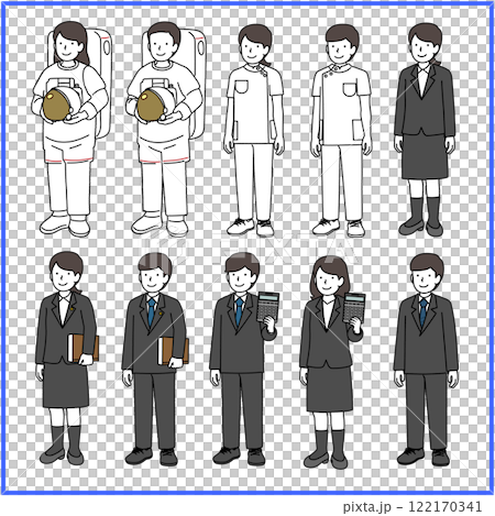 職業　複数人イラストセット 122170341