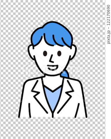 Female doctor in a white coat Female doctor in a white coat 122170690