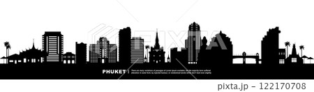 Panoramic View of Downtown Phuket Skyline. 122170708