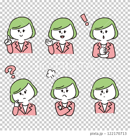 色んな表情のスーツを着た女性 色んな表情のスーツを着た女性 122170713
