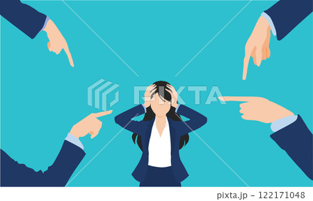 パワハラを受けるビジネスウーマンのイラスト 122171048