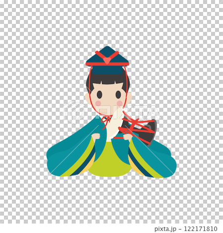 ひな人形_五人囃子_大鼓　ベクターイラスト 122171810