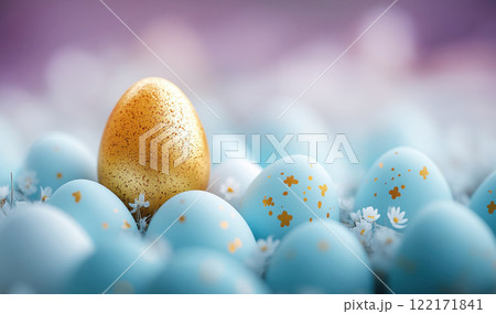 Leadership concept, individuality, golden egg. Not like everyone else. Special, idea, motivation 122171841