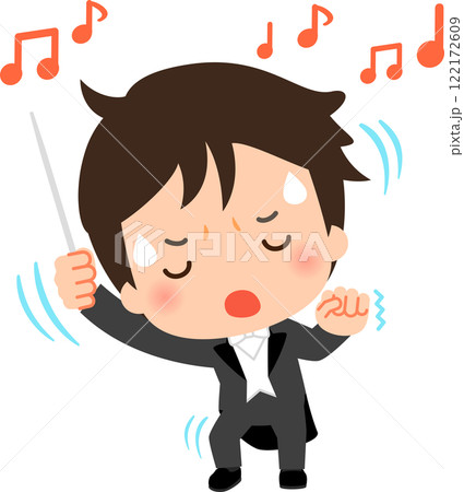 激しくタクトを振る指揮者の男性 122172609