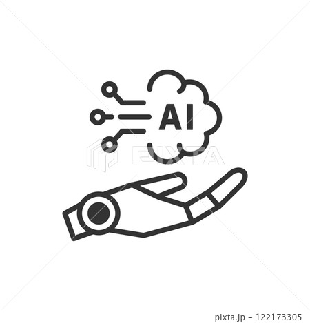 AIエージェントのイメージアイコン2(ベクター・線画) 122173305