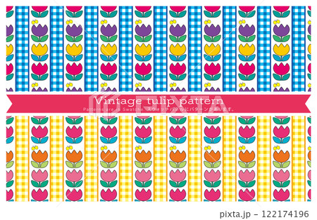 ビンテージチューリップパターン 122174196