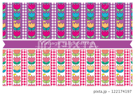 ビンテージチューリップパターン 122174197