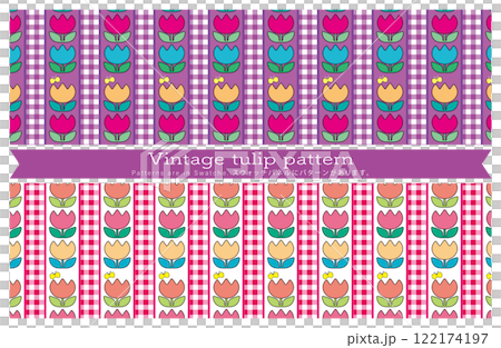 ビンテージチューリップパターン 122174197