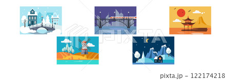 Different City Landscape and Outdoor View Vector Set Different City Landscape and Outdoor View Vector Set 122174218