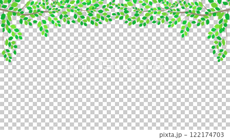 Refreshing new green leaf background frame material 122174703