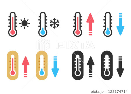 温度計・湿度計のシンプルアイコンセット 122174714