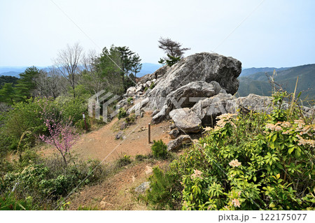明智光秀による築城された　丹波「金山城」麓から本丸の様子 122175077