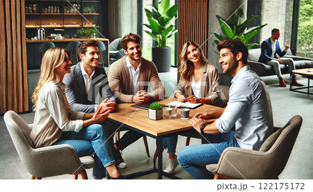 ホテルのロビーで打合せ 122175172