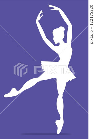 Vector people. Ballet dancers icon. White silhouette of a ballerina. A beautiful ballerina dances ballet. Vector illustration isolated 122175220