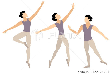 Vector people. Performance of ballet dancers. A man dances ballet. Vector illustration isolated Vector people. Performance of ballet dancers. A man dances ballet. Vector illustration isolated 122175264