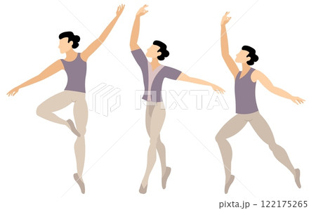 Vector people. Performance of ballet dancers. A man dances classical ballet. Vector illustration isolated Vector people. Performance of ballet dancers. A man dances classical ballet. Vector illustration isolated 122175265