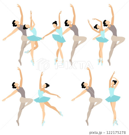 Vector people. Ballet couple. Set of ballet couples. The ballet couple dances ballet beautifully. Vector illustration isolated Vector people. Ballet couple. Set of ballet couples. The ballet couple dances ballet beautifully. Vector illustration isolated 122175278
