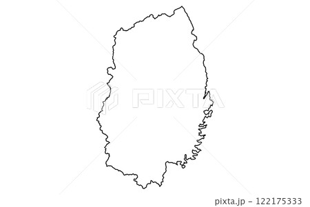 リアルな岩手の地図(線画) リアルな岩手の地図(線画) 122175333